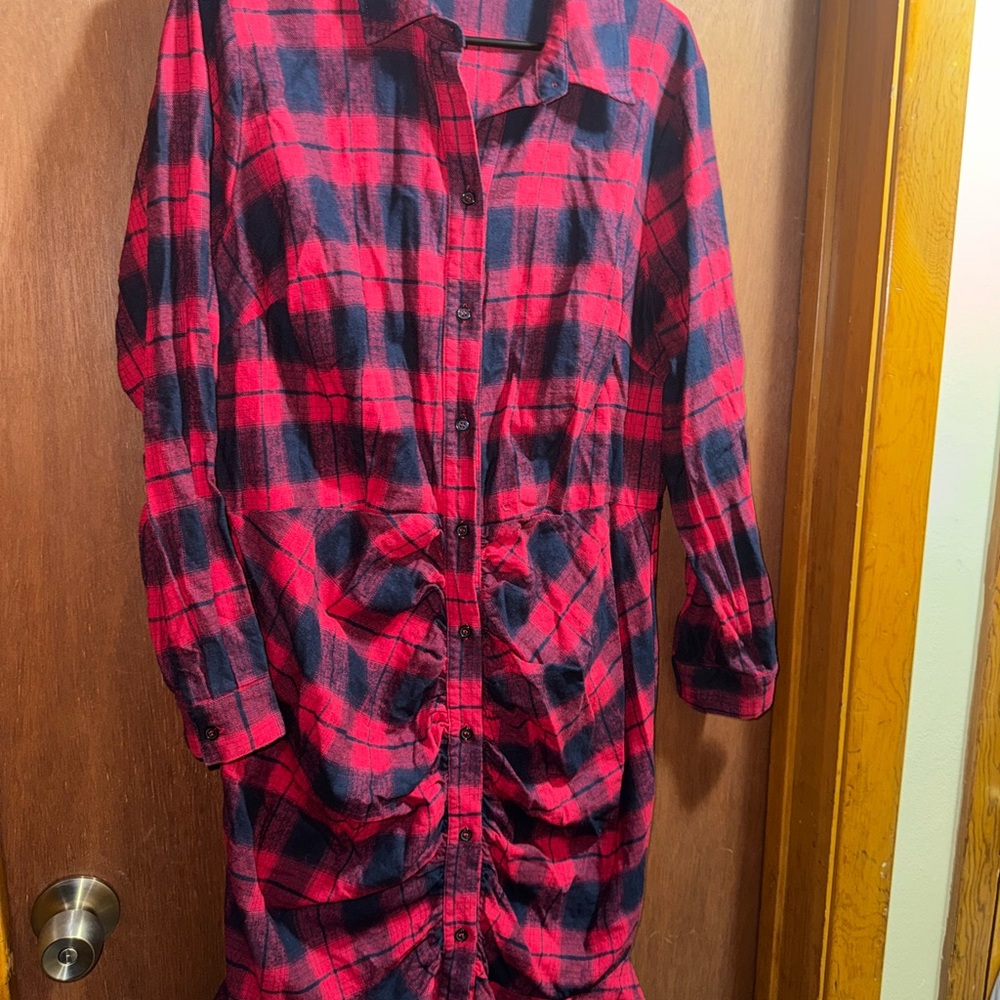 Fashion to Figure Red and Black Plaid Dress